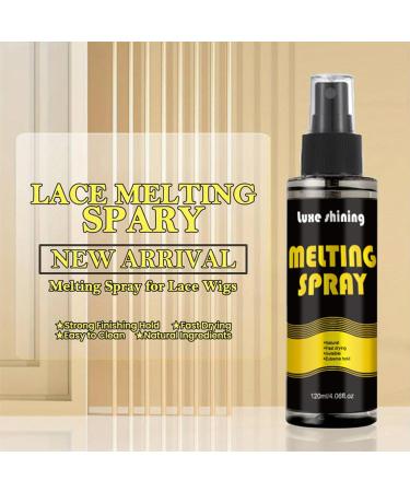 Lace Melting Spray for Wigs - Lace Glue Spray - Wig Glue Lace Front - Strong Hold Invisible Bonding Adhesive Hair Glue - Waterproof Latex-Free & Oil-Resistant Hair Extension Glue - 120ml - Buy Online on GoSupps.com