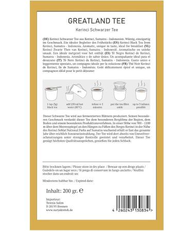 GREATLAND Kerinci Black tea 200 grams - Buy Online on GoSupps.com