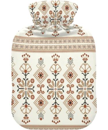 Naanle Flower Tribal Ethno Hot Water Bottle - 2L Transparent Bottle for Heat & Cold Therapy | Ideal for Pain Relief Bed Hands & Feet - Buy Online on GoSupps.com