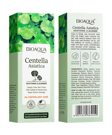 BIOAQUA Centella Asiatica Soothing Face Cleanser | Oil Control Anti-Acne Hydrating | 100g - Deep Pore Cleansing - Buy Online on GoSupps.com