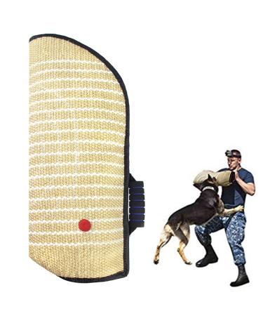 Dog Bite Sleeve Dog Bite Training Arm Guard Protection Cover with Handle Jute Material Training Equipment Fit Both Arms Left and Right Hand (Black)