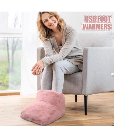 USB Foot Warmers - Full Wrap Heating Pillows for Thickened Feet | Soft Heated Slippers | Comfortable Winter Gifts in Pink - Buy Online on GoSupps.com