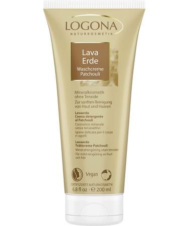 LOGONA Natural Cosmetics Lava Clay Wash Cream Patchouli 200 ml (1 pack)
