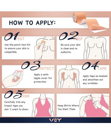 Boob Tape Set - Instant Breast Lift Solution for A-G Cups | Includes Breast Lift Tape, Satin Petals, and Silicone Nipple Stickers - Buy Online on GoSupps.com