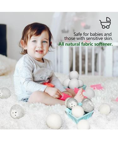 Handmade Organic Wool Dryer Balls - 6 Pack XL 100% Natural New Zealand Wool Reusable & Baby Safe Reduces Drying Time & Odorless - Buy Online on GoSupps.com