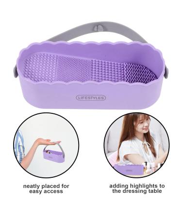 FOMIYES 3-in-1 Makeup Brush Cleaning Mat & Drying Holder - Silicone Scrubber & Storage Box for Women - Buy Online on GoSupps.com