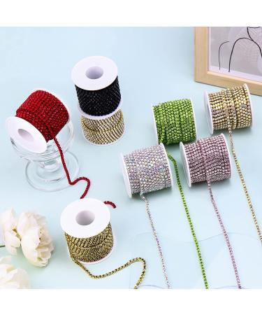 Dowarm 10 Yards 4MM Crystal Rhinestone Chain Trim for Sewing Crocs Shoes - DIY Craft & Jewelry Making - Siam/Red SS16 Rhinestone Chain - Buy Online on GoSupps.com