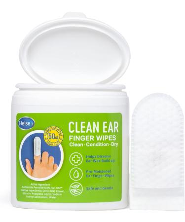 Helse Ear Cleaning Wipes for Babies | 50 Finger Solution Wipes | Gentle & Safe Earlobe Cleaner | Remove Earwax, Sweat, Oil & Dirt - Buy Online on GoSupps.com