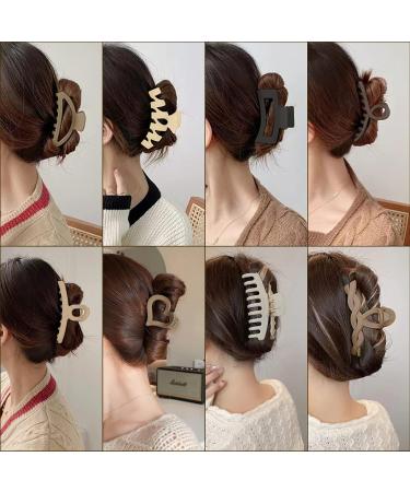 8pcs Strong Hold Hair Claw Clips for Thick Hair - Non-slip Hair Clamps for Women and Girls - Hair Decoration Assortment - Buy Online on GoSupps.com