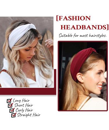 Huachi Non Slip Headbands for Women & Girls - 8 Pack Twisted Knot Hairbands - Workout Hair Accessories in Solid Colors - Buy Online on GoSupps.com