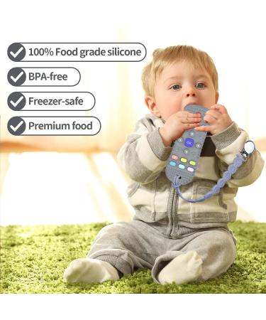Viyuse TV Remote-Shaped Baby Teether | Soft Chew Toy for Early Education and Teething Relief | Infant Teether for Babies 3-12 Months (Black) - Buy Online on GoSupps.com