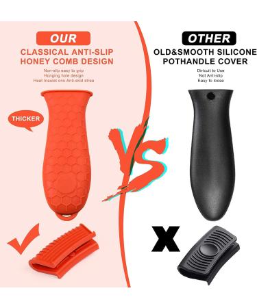 Silicone Hot Handle Holder 4 Pack - Non Slip Cast Iron Skillet Handle Cover - Buy Online on GoSupps.com