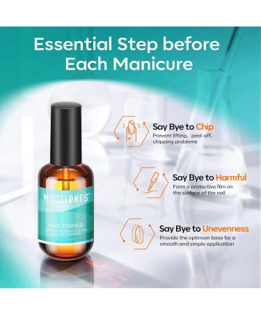 Modelones 15ml Nail Primer for Gel Nail Polish No Lift Nail Prep Bond Primer Acid Free Fast Air Dry Nail Bonder for Acrylic Powder Nail Supplies Set - Buy Online on GoSupps.com