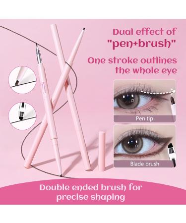 ARYIMYDP 2in1 eyeliner brown with pen tip and brush High Precision professional waterresistant eyeliner pen longlasting eyeliner pen quick drying - Buy Online on GoSupps.com