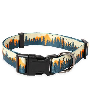 Timos Dog Collar for Small Medium Large Dogs,Adjustable Soft Puppy Collars with Metal Buckle Medium (Pack of 1) Sunset Valley