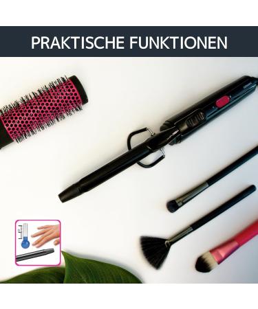 Rowenta CF2119 Curling Iron - 16mm Ceramic Curling Wand for Fixed Curls | Gentle Warmth & Cool Tip | Safe Use | 360 Turning Cable | Black/Pink & Black/Red - Buy Online on GoSupps.com