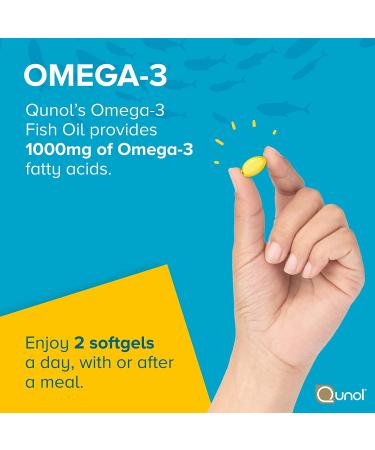 Qunol Omega 3 Mini Softgels 1000mg - Heart Health Support - Lemon Flavor - 3 Month Supply - 180 Count - Buy Online on GoSupps.com