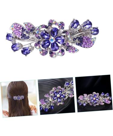FRCOLOR Hairpin Rhinestone Clip Hair Barrettes for Women Purple Hair Barrettes Flower Crystal Hair Clips Diamond Hair Accessories Ponytail Clip Holders Rhinestones Alloy Crystal Back Miss - Buy Online on GoSupps.com