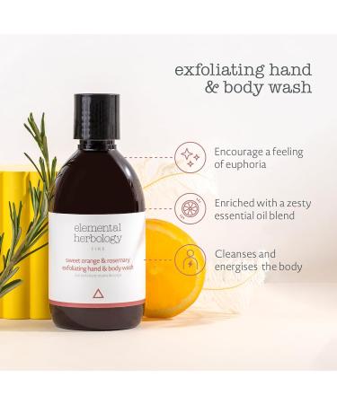 Elemental Herbology Sweet Orange & Rosemary Exfoliating Hand & Body Wash - 9.8 Fl Oz | Zesty Shower Gel & Hand Wash | Energizing Essential Oils | Cruelty-Free - Buy Online on GoSupps.com
