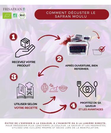 FRISAFRAN | Safran Filaments 1g | safran en pistils | Fil de Safran | Safran | Safran Bio | Safran Biologique | Safran Pistil | Sans Colorant ni Conservateur | pice certifi e | Safran naturel 1 g (Lot de 1) - Buy Online on GoSupps.com