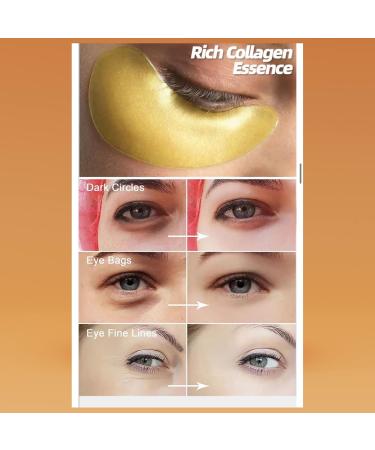 Premium 24k Gold Eye Treatment Masks - 90 Pairs | Reduce Under Eye Bags Puffy Eyes & Dark Circles | Anti-Wrinkle & Hydrating - Pink Color - Buy Online on GoSupps.com
