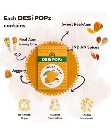 Holy Hut Real Aam | 40 Pieces | Aam Candy | Fruit Snacks | Lollipop | Mango Pop | Fruit Candy | Ripe Mango | 320 Gm - Buy Online on GoSupps.com