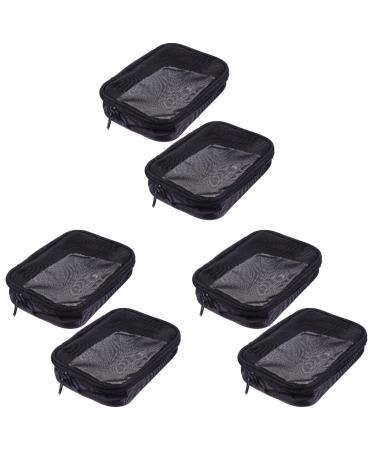 Beaupretty 6 StK cosmetic bag made of mesh make-up bag in handbag size Small zip pocket cosmetic storage bag Sweet make-up Make-up Make-up brush polyester portable blackx3st 11x11x4cmx3pcs