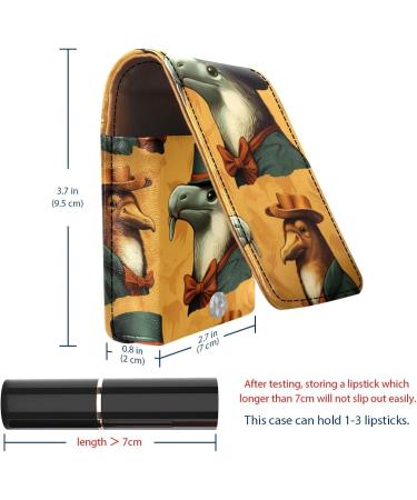 Travel Lipstick Organizer Case | Portable Makeup Bag with Mirror | Animal Cormorant Art Pattern V523e3sylu - Shop Now - Buy Online on GoSupps.com