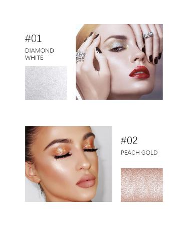 Shimmer Face Highlighter Palette - Longwear Waterproof Formula, Ultra-Blendable Powder with Mirror, Travel-Friendly - Peach Gold Shade - Buy Online on GoSupps.com