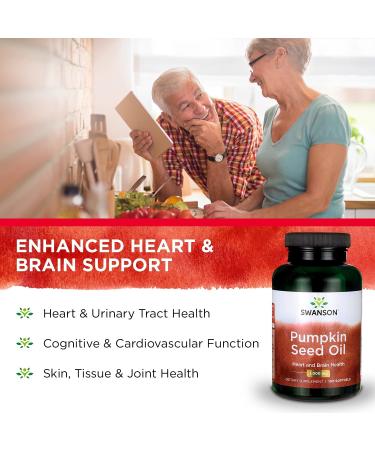 Swanson Pumpkin Seed Oil 1000 mg | 100 Softgels | Premium Health Support - Buy Online on GoSupps.com