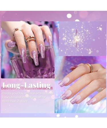 Beetles Pink Glitter Reflective Gel Nail Polish 15ML - Salon Quality, Soak Off, DIY Manicure - R-Sparkle Pink - Buy Online on GoSupps.com
