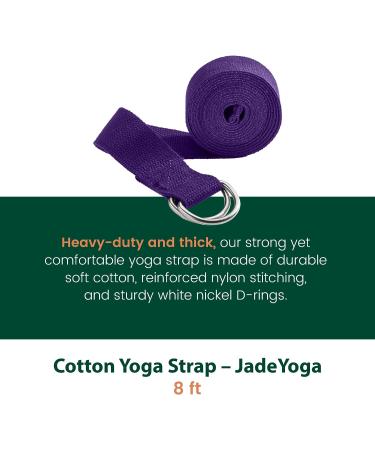 JadeYoga 8ft Adjustable Yoga Strap for Men and Women - D-Ring Buckle, Black/Blue/Purple - Buy Online on GoSupps.com