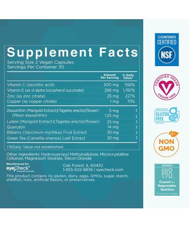 Macutene Protect: Natural Eye Health Vitamins with Bilberry, Zeaxanthin, Lutein | Macular Support Supplement with AREDS2 Formula, Carotenoids, Quercetin, EGCG | 60 Capsules - Buy Online on GoSupps.com