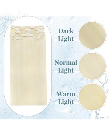 Runature Platinblond Real Human Hair Clip-in Extensions - 40cm 120g Remy Hair Cancer Wigs 16 Inch #60 7 Pieces - Buy Online on GoSupps.com