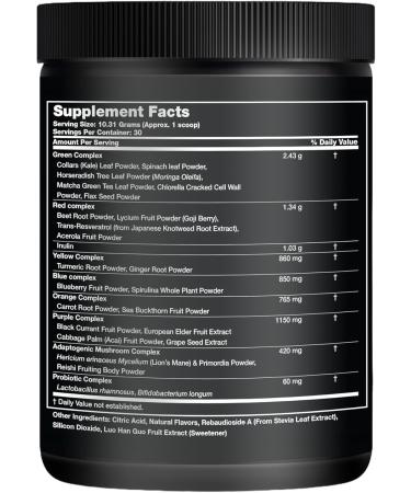 Chroma Daily Supergreens Superfood Powder | 8 Color Superfood Complexes Including Green Juice Antioxidants Probiotics & Prebiotics | Potent doses for Energy Immunity & Gut Health - 30 Servings - Buy Online on GoSupps.com