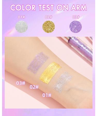 Glitter Diamond Mascara 2 Colors Silver Gold Colored Shimmer Mascara Long Lasting Waterproof Smudge-proof Sparkly Mascara Voluminous & Thickening Eyelashes Makeup for Women Party Stage Use-01+02 - Buy Online on GoSupps.com
