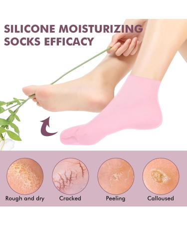 Silicone Aloe Socks for Women | Soft Gel Anti-Slip Moisturizing Foot Care for Dry Feet & Cracked Heels - Buy Online on GoSupps.com