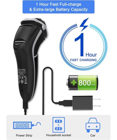 MAX-T Men's Electric Shaver - Corded/Cordless 3D Rotary Razor with Pop-up Trimmer - Wet/Dry - Wall Adapter Included - Buy Online on GoSupps.com