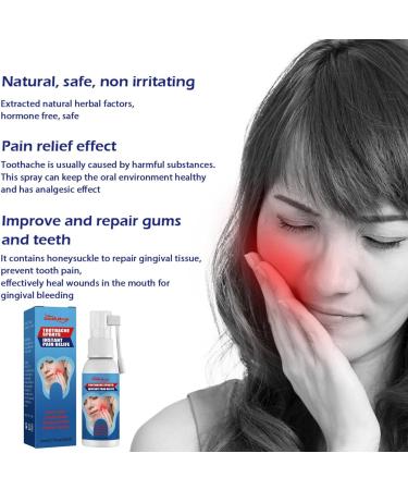 Toothache Relieving Spray Toothache Pain Relief for Adult Portable Oral Spray Rapid Relief Dental Spray Instant Teeth Treatment Relief Toothache Sprays Oral Care Freshen Breath and Improve Oral Health - Buy Online on GoSupps.com