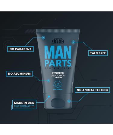 Super Fresh Man Parts Ball Deodorant Lotion for Men - Aluminum Free Odor Control - 4 oz Tube (2PK) - Groin Butt & Body Hygiene - Buy Online on GoSupps.com