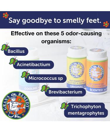 Gran's Remedy Natural Shoe Deodorizer Powder - Foot Odor Eliminator for Men, Women, Kids - Absorbs Sweat, Neutralizes Odors - Scented 1.76oz (1 Pack) - Buy Online on GoSupps.com