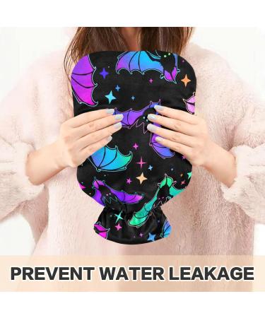 Bats Stars Hot Water Bottle with Cover - 1L Small BPA Free Bag for Back Pain Relief & Hot/Cold Therapy | International Shipping - Buy Online on GoSupps.com
