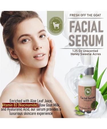 Honey Sweetie Acres Vitamin B Facial Serum with Aloe Niacinamide Raw Goat Milk and Hyaluronic Acid 1.25 oz - Buy Online on GoSupps.com