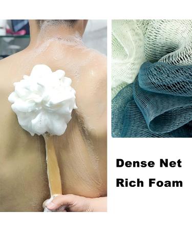 Exfoliating Loofah on a Stick and Glove Set for Shower | Extra Long Handle for Elderly | Back Scrubber for Men & Women (Two-Color Pink) - Buy Online on GoSupps.com