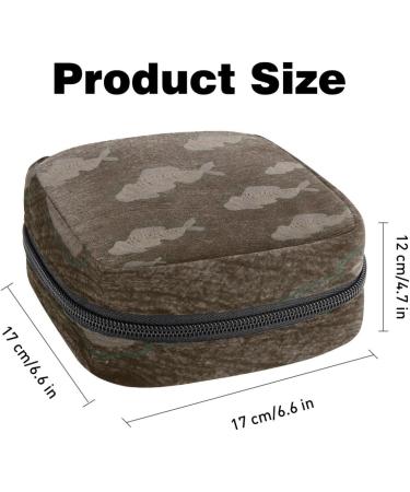 Buy Fish-Fossil Pattern Menstruation Pad Bag with Zipper - Women's Napkin & Tampon Bag for Travel | Stylish & Convenient - Buy Online on GoSupps.com