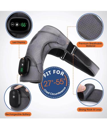 FoRes Brace Electric Shoulder Heating Pad Heat Therapy & Massage for Arthritis Pain Relief LED Display 3 Levels Ideal for International Shipping - Buy Online on GoSupps.com