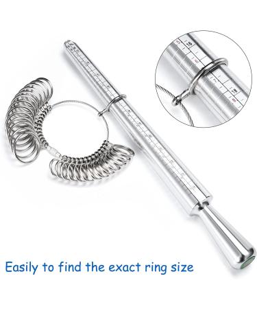 NuLink Aluminum Ring Sizer Measuring Tool - Dual Measurement Size Metal Rings Mandrel Kit for Women and Men - Adjustable Ring Size Adjuster Tool - Buy Online on GoSupps.com