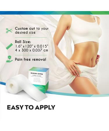 Silicone Clear Gel Circles 4 & XL Roll - Breast Scarring Recovery Kit | Keloid Scars Reduction Patches - Medical Grade Supply Bundle - Buy Online on GoSupps.com