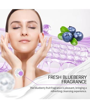 Blueberry Flavored Facial Cleansing Gel - Deep Cleanse Moisturize & Hydrate - Remove Dirt Lock In Moisture For Smooth Skin(2PCS) - Buy Online on GoSupps.com