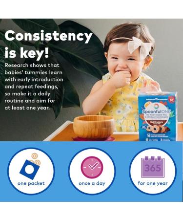 SpoonfulONE Organic Blueberry Oat Crackers | Allergen Introduction Snack for Baby 12+ Months | 0.39 oz (Pack of 7) - Buy Online on GoSupps.com